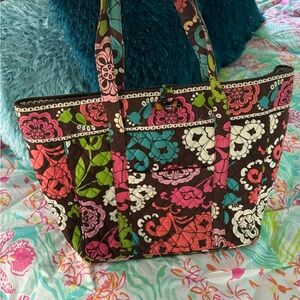 Vera Bradley Vibrant Floral Laptop Tote Bag